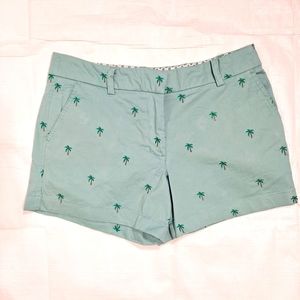 British Khaki Green Palm Tree Shorts